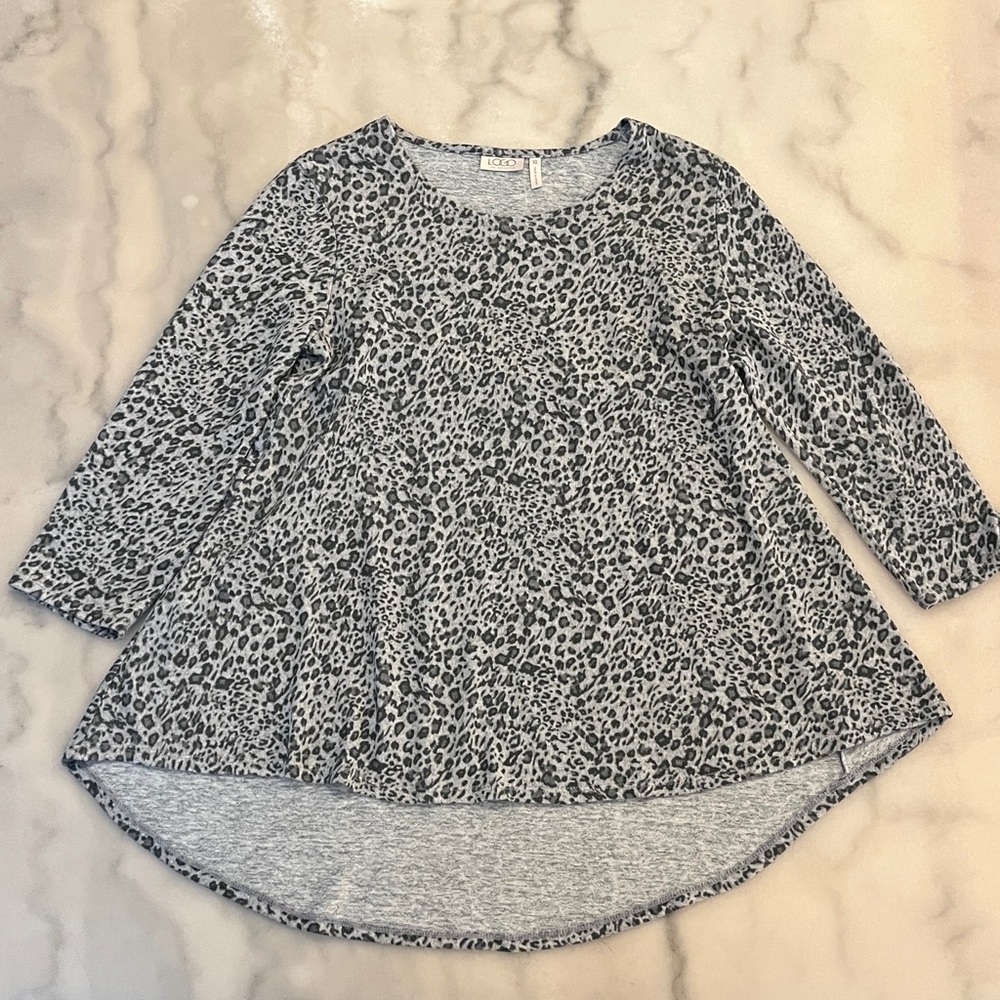 🎈LOGO by Lori Goldstein Leopard Knit Top🎁Fill a Box for $20 up to 5lbs Sale 📦
